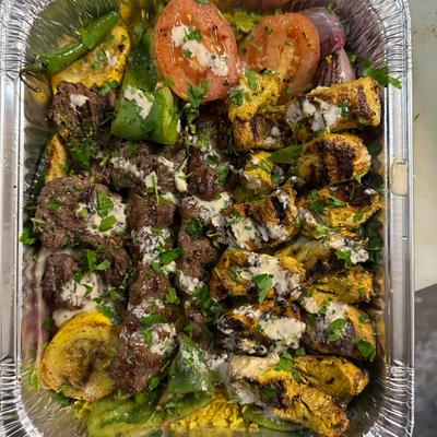 Grilled beef and vegetables