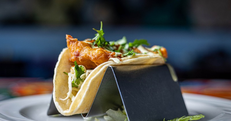 Baja fish taco, close-up