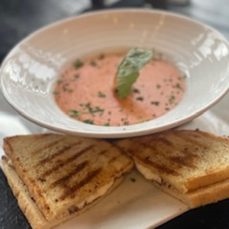 Roasted Tomato Bisque and grilled cheese photo