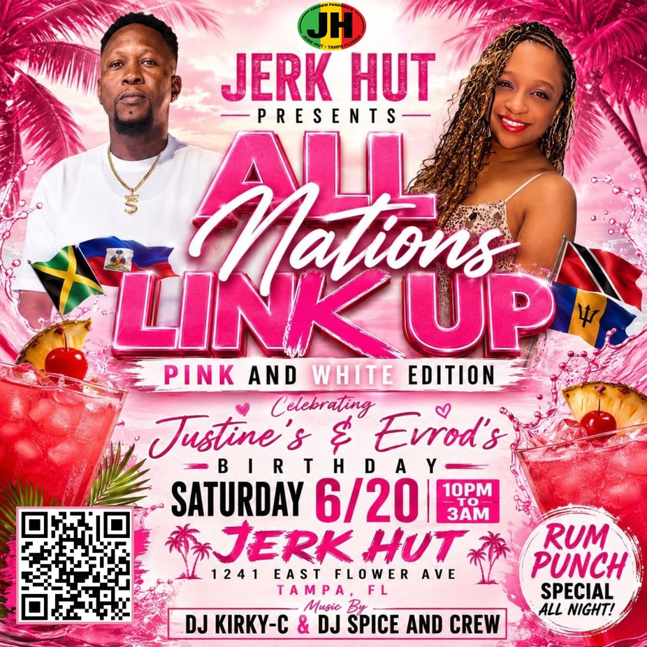 All Nations Link Up Pink & White Edition at Jerk Hut Tampa | June 20, 2026 event photo