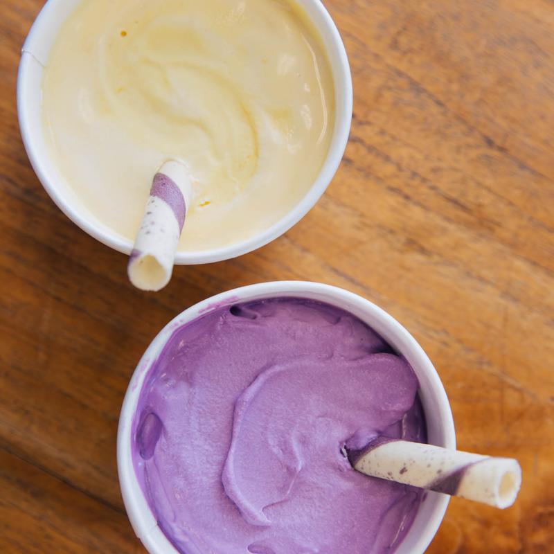 Home made Ube or Mango Ice Cream photo