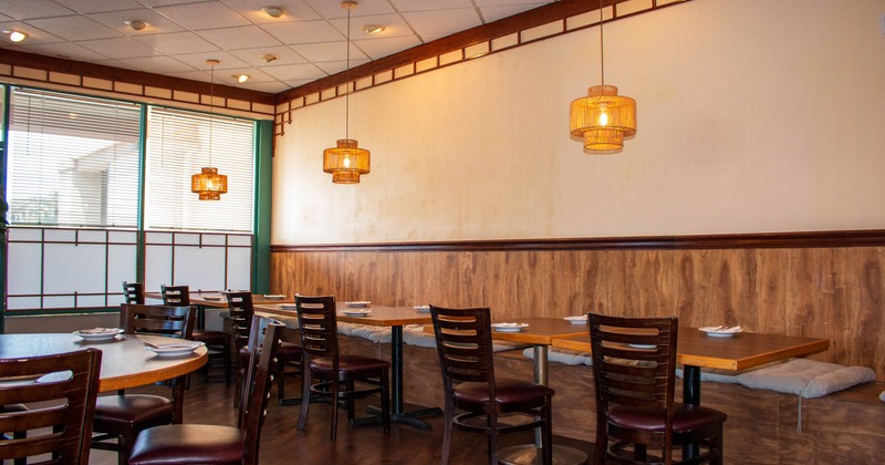Interior, tables with chairs