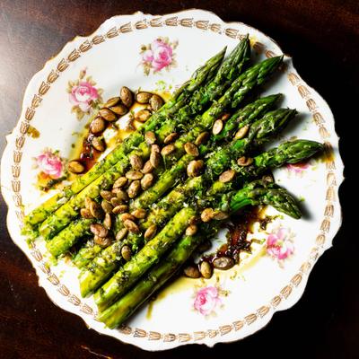 Marinated Jumbo Asparagus.