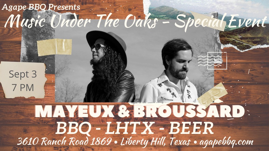 SPECIAL EVENT - Music Under The Oaks with Mayeux & Broussard event photo