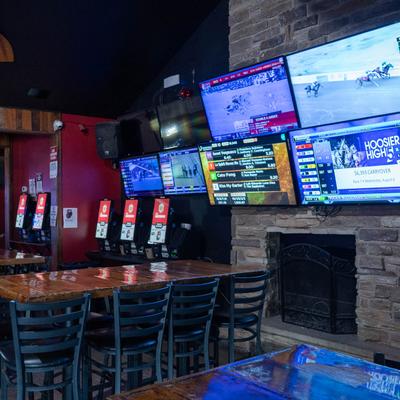 Interior, seating area, tables and chairs