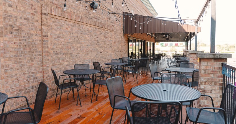 Terrace, diner round tables and chairs