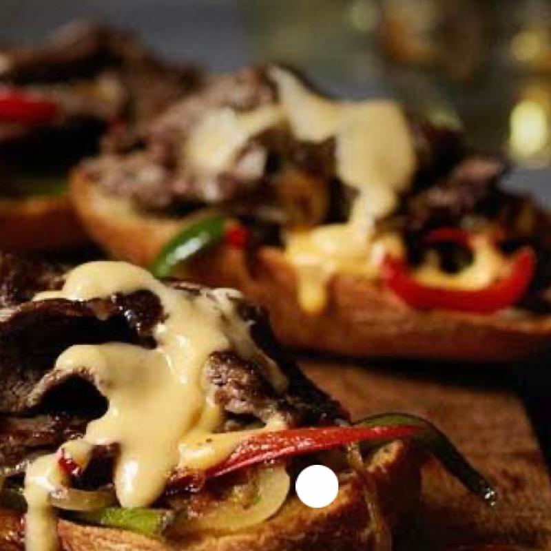 Open Faced Philly Cheesesteak Sandwich photo