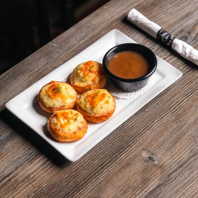 Stuffed mini yorkies and dip.