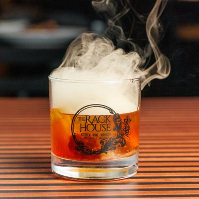 Smoky Old Fashioned cocktail.