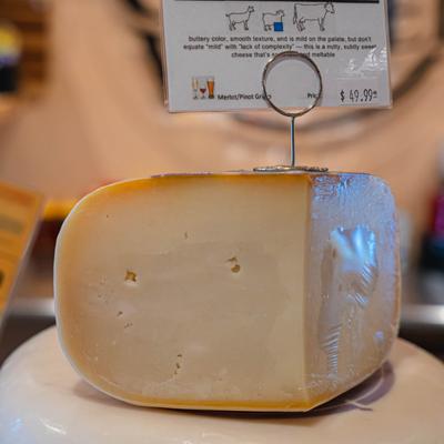 A wedge of Lamb Chopper Gouda.