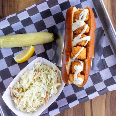 Buttermilk battered and fried, served with slaw, fries, tartar sauce, and lemon.