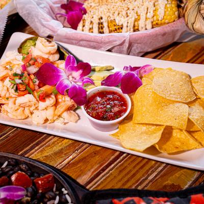 Shrimp ceviche plate.
