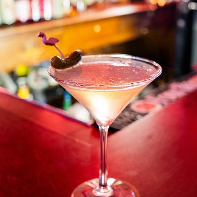 Smirkin Gherkin cocktail.