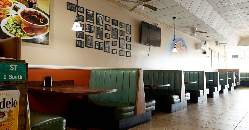 Interior, leather booths, decoration