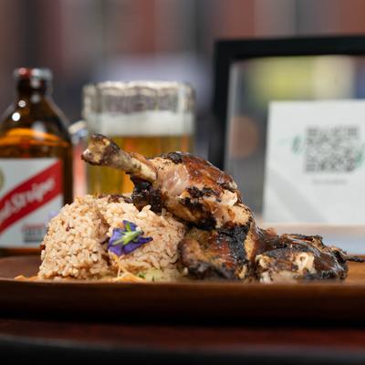 Jerk Chicken with rice.