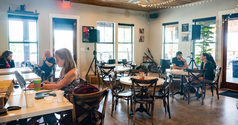 Interior, bar and diner tables, chairs, guests seating