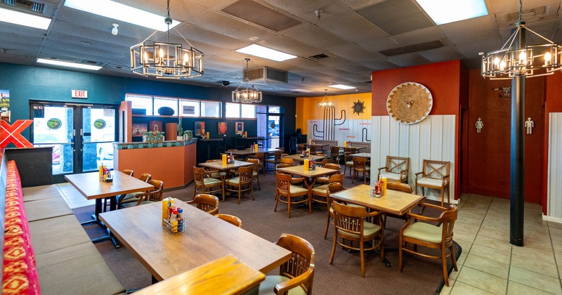 Interior, dining area wide view