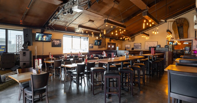 Interior, wide shot of dining area