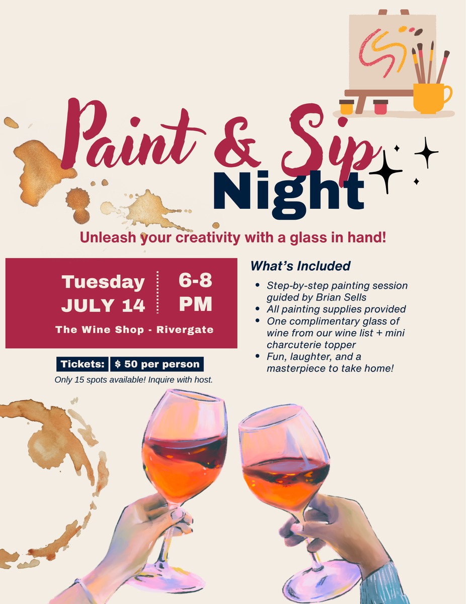 🎨 Sip, Swirl & Create – An Evening of Art & Wine 🍷 event photo