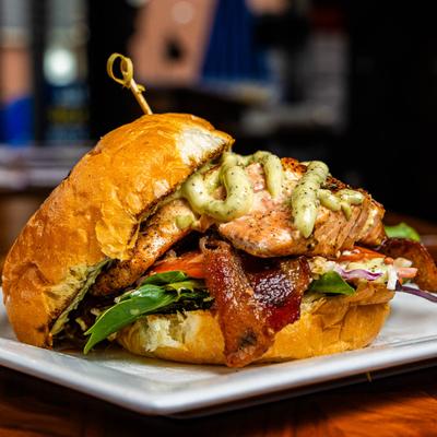 Grilled Salmon on Brioche