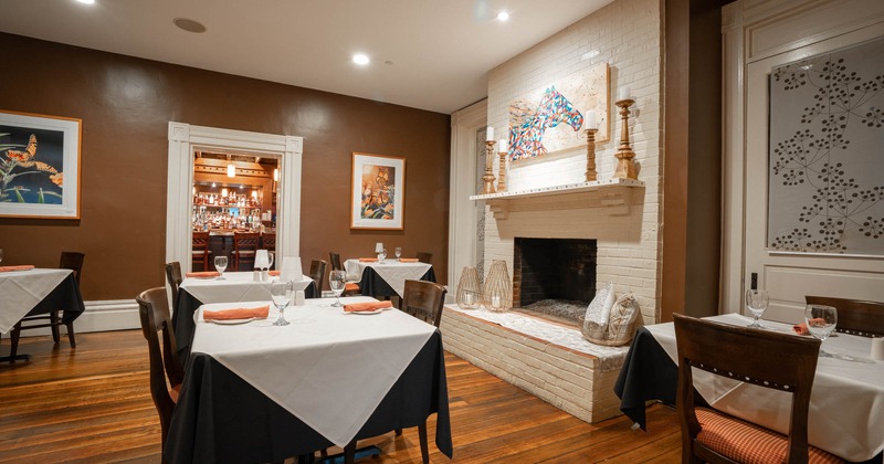 Interior, tables and chairs