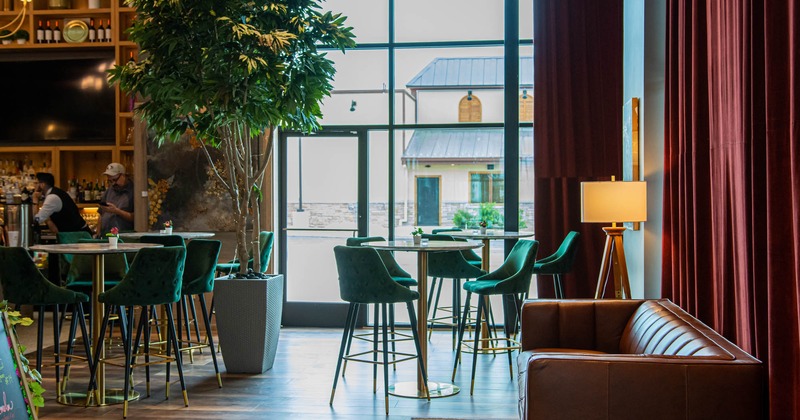 Interior, tables and seating in the bar area