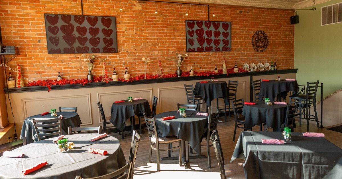 Interior, tables and seats ready for guests