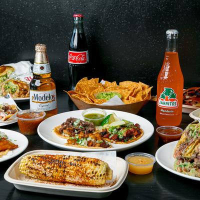 Various food and drinks.