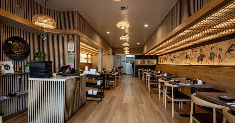 Interior, dining area with chairs and tables