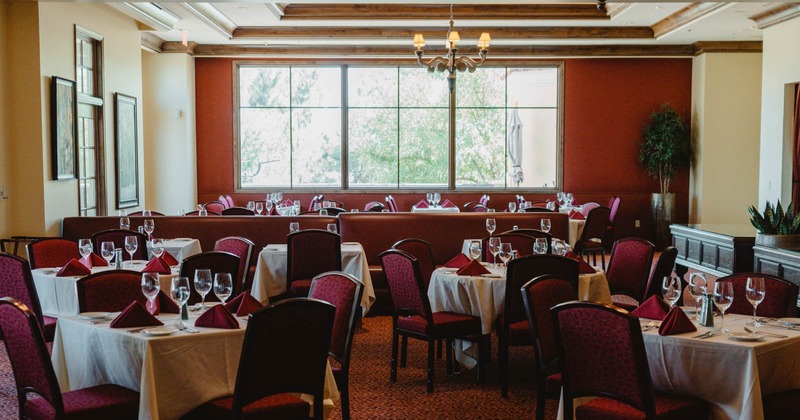 Interior, set tables ready for new guests
