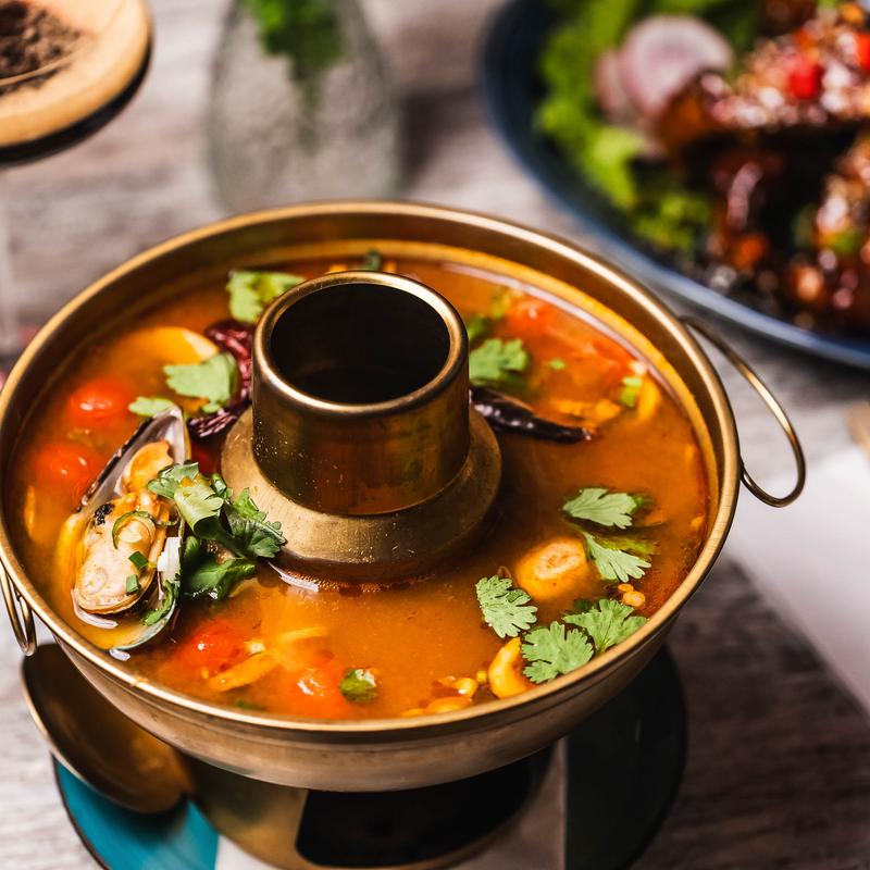 menu item 2 of 10, Tom Yum Seafood Mor Fai (Hot Pot)