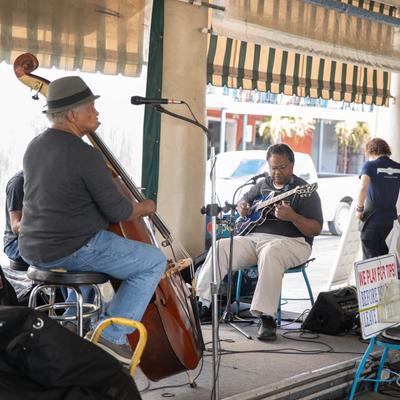 A band performing live