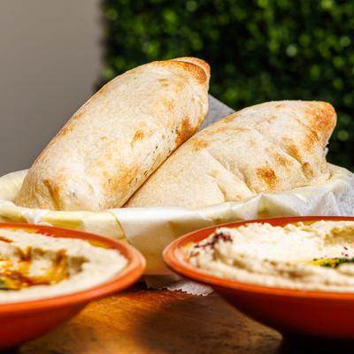 Fresh pita bread.