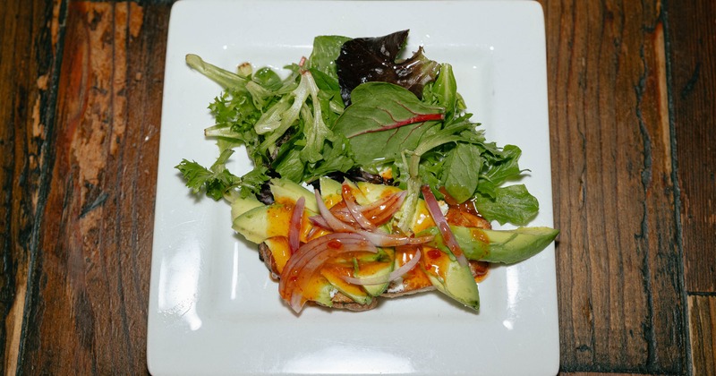 Avocado toast with side salad