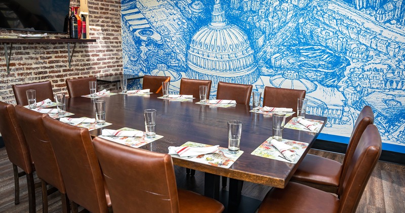 Private parties room, dining set table for 12 guests