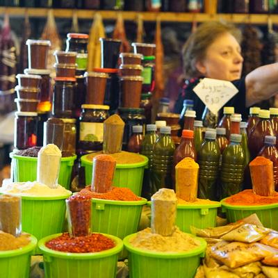 spice-seller at Kutaisi farmers market in western Georgia