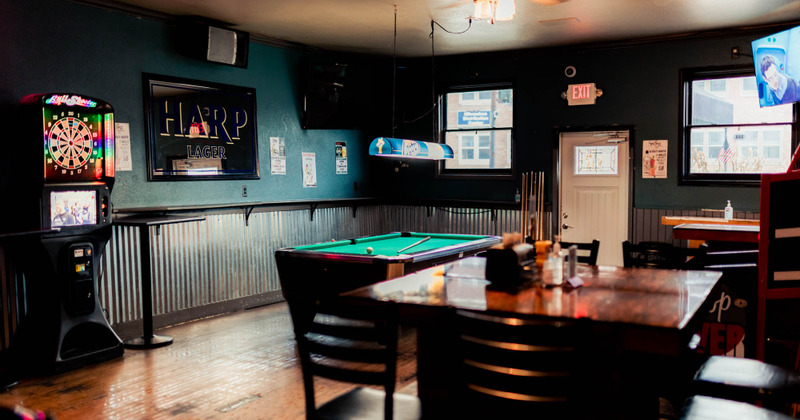 Interior pool table in the back
