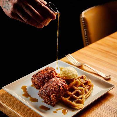 Chicken and waffles.
