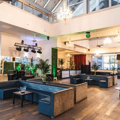 Interior, seating area.