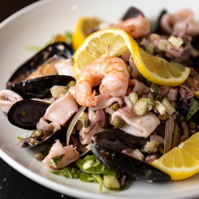 Seafood Salad, closeup