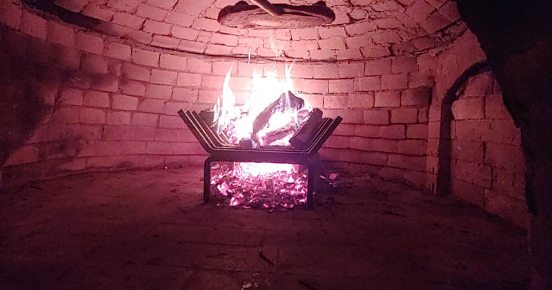 Wooden oven, closeup