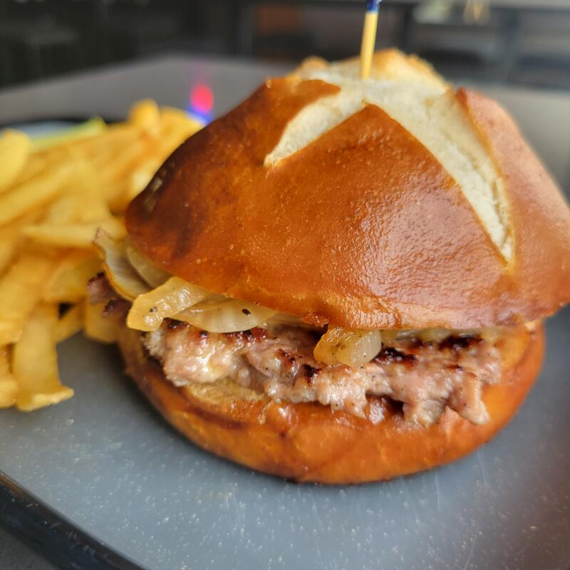 Beer Cheese Brat Burger photo