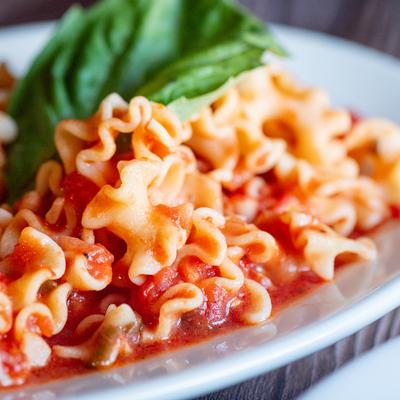 Pasta in tomato sauce.