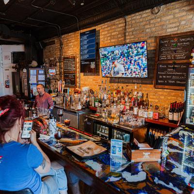 Customer sitting at the bar.