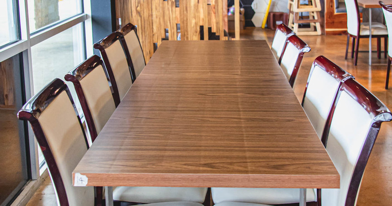 Big table ready for guests