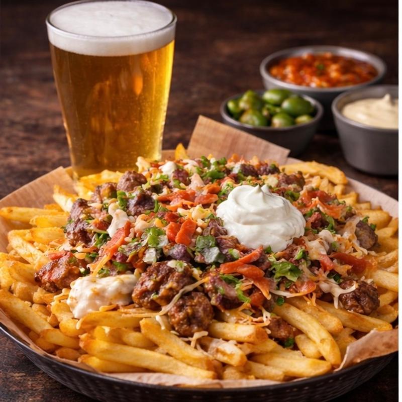 Carne Asada Fries + Domestic Draft photo