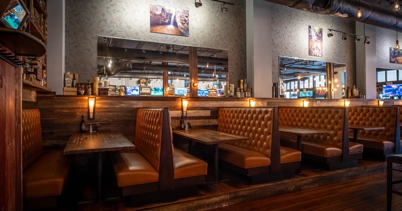 Interior, booth seating area
