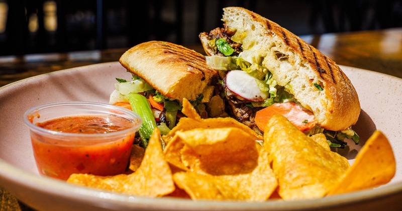 Torta De Carte with Carrots, served with red salsa and tortilla chips
