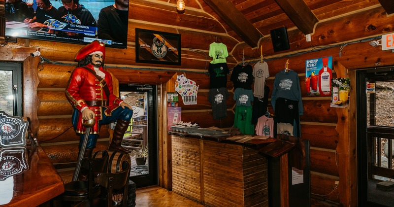 Interior, entrance, merch counter