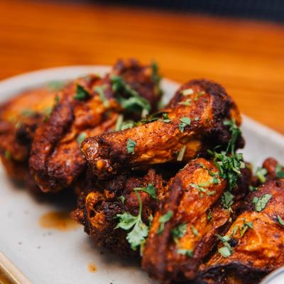 Hot chicken wings.